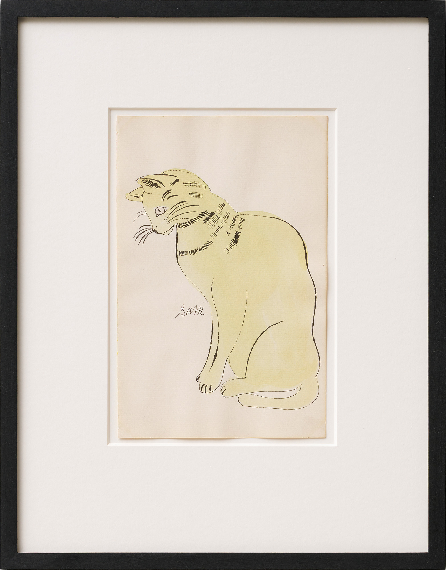 Andy Warhol: Bild ‚Sam, from 25 Cats Named Sam and One Blue Pussy (Grün)‘ (1954) (Unikat)