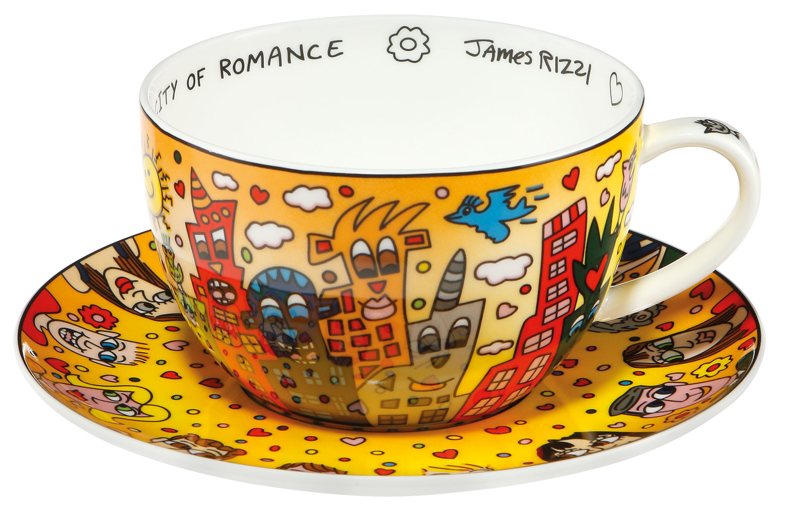 Cappuccino cup "City of Romance", porcelain by James Rizzi