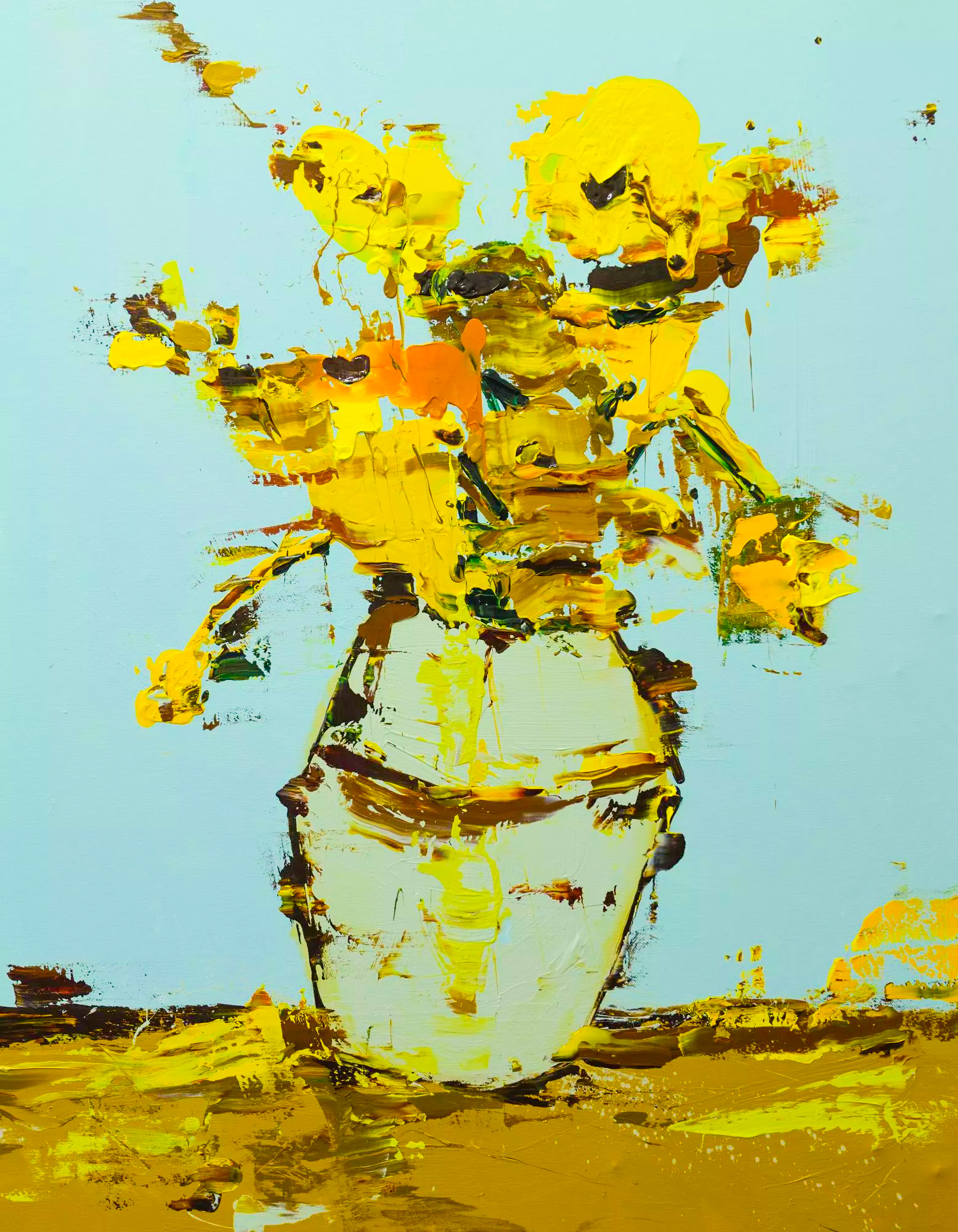 Lars Teichmann: Bild ‚vg-conversations-sunflowers-2‘ (2022) (Unikat)