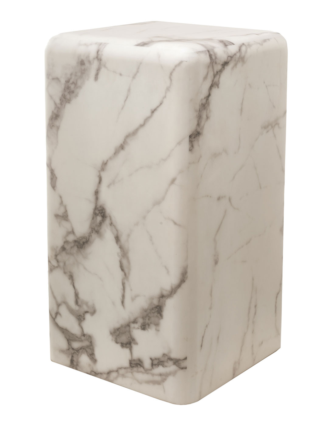 Decorative column "Marble white" in marble look (small version, height 61 cm)