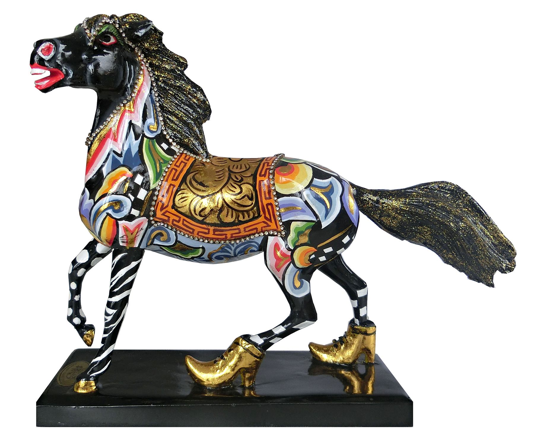 Pferdeskulptur "Black Beauty", handbemalt von Tom's Drag ...