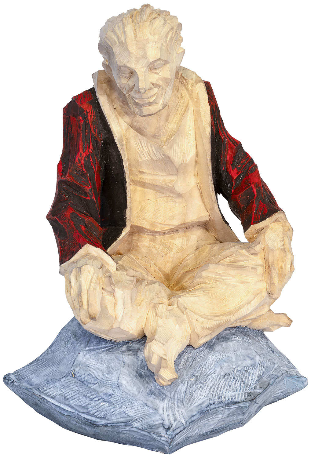 Roman Johann Strobl: Skulptur ‚Denkpause‘ (Original / Unikat), Holz handbemalt