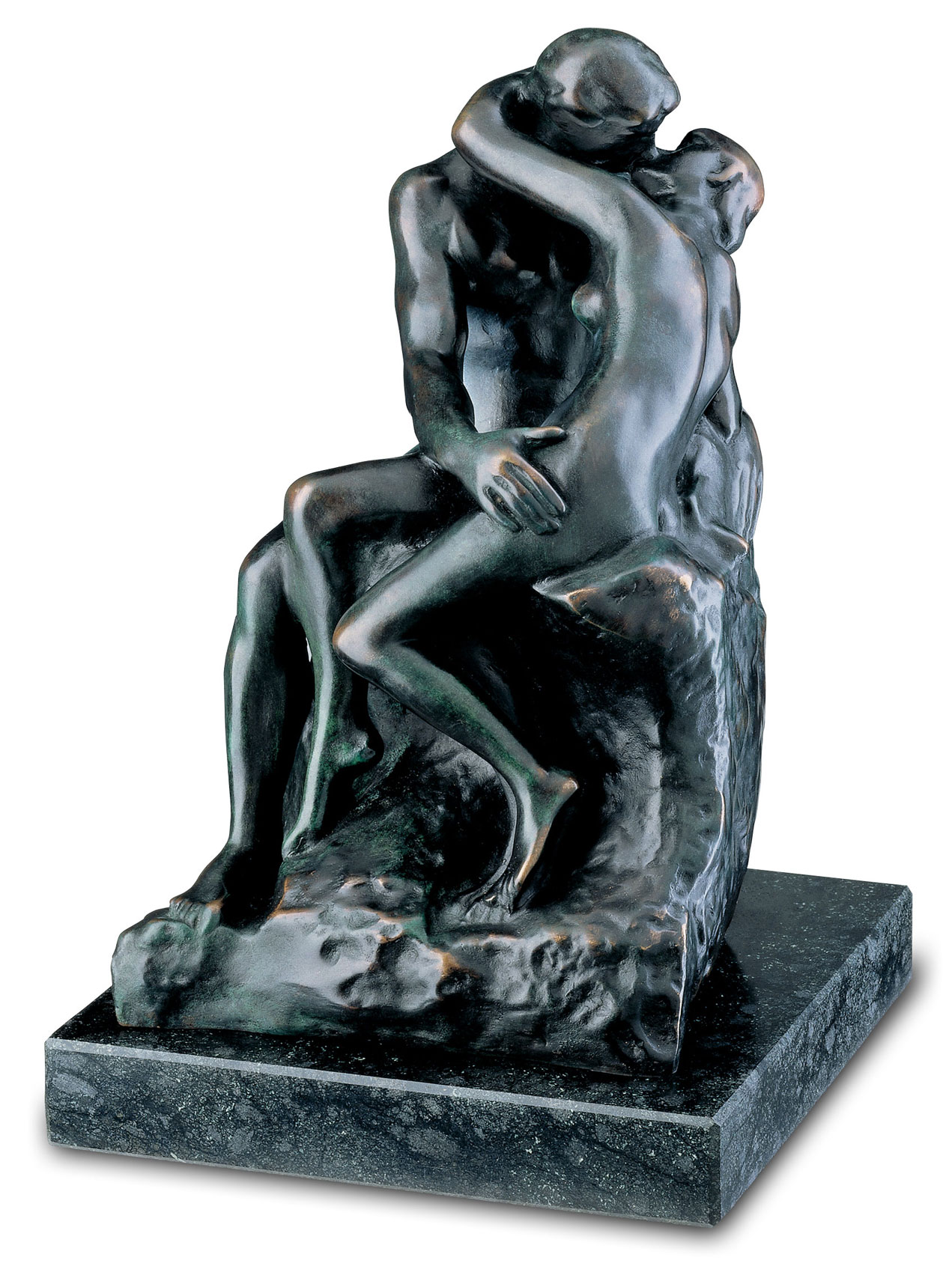 Auguste Rodin: Skulptur ‚Der Kuss‘ (27 cm), Version in Bronze