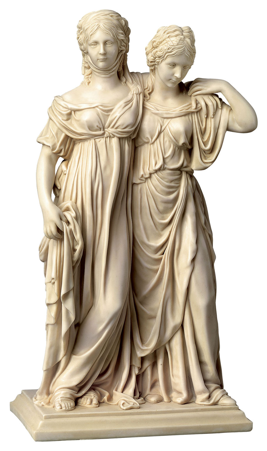 Johann Gottfried Schadow: Skulptur ‚Luise und Friederike‘ (Originalgröße), Kunstmarmor