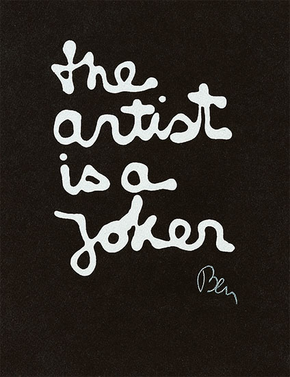 Ben Vautier: Bild ‚The Joker‘, ungerahmt