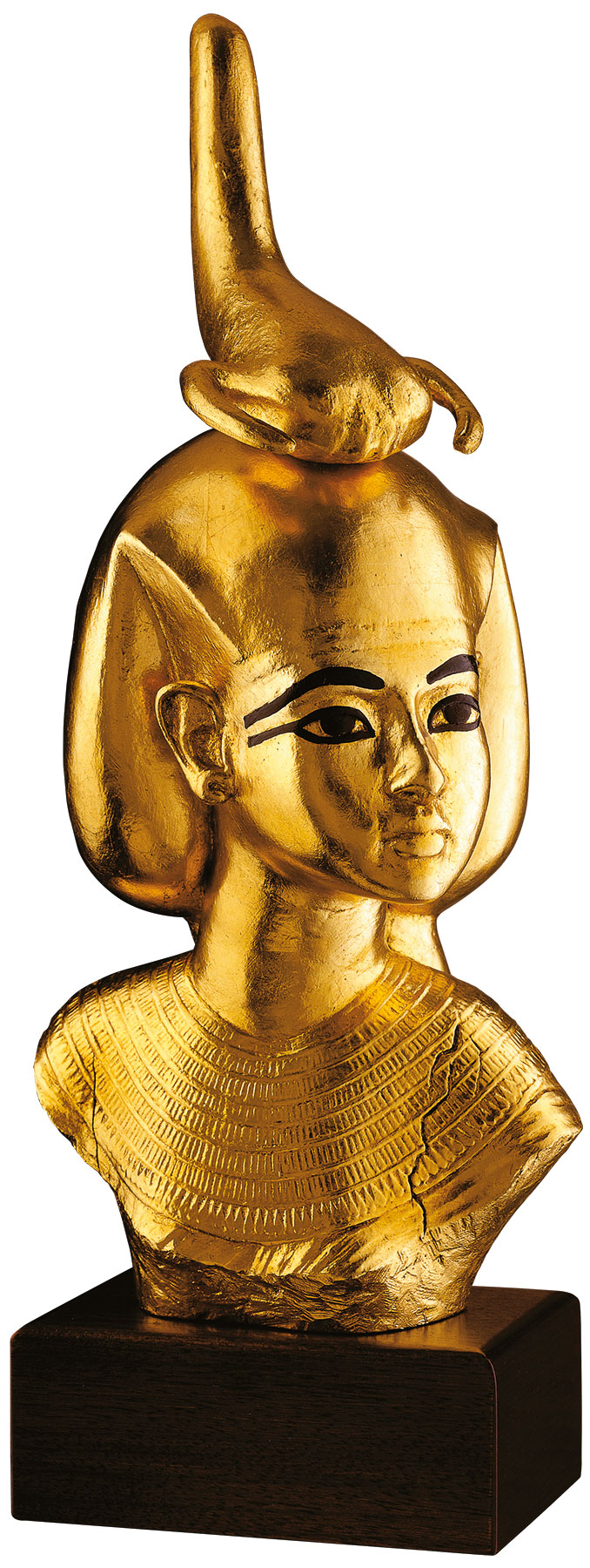 Büste der Schutzgöttin Selket, vergoldet, Skulptur