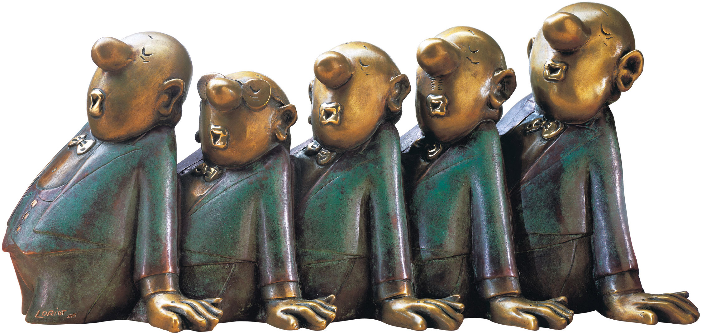 Loriot: Skulptur 'Comedian Harmonists', Version in Bronze