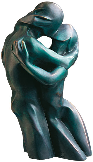 Bernard Kapfer: Skulptur ‚Der Kuss‘, Version in Bronze