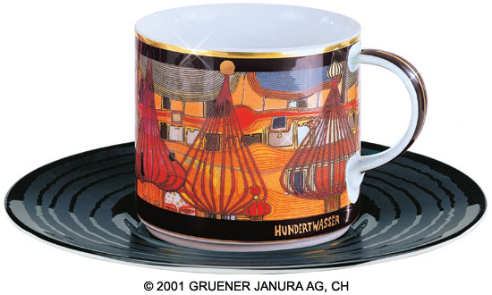 Friedensreich Hundertwasser: (656B) Künstlertasse ‚L’Expulsion‘