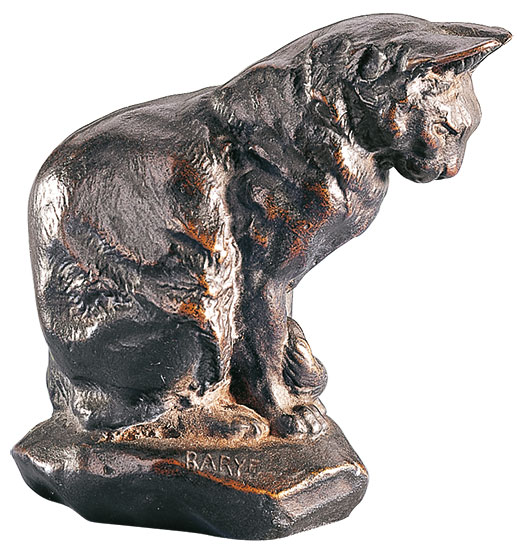 Antoine-Louis Barye: Skulptur ‚Katze‘, Version in Bronze