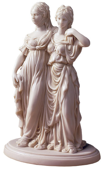 Johann Gottfried Schadow: Skulptur ‚Luise und Friederike‘, Reduktion in Kunstmarmor