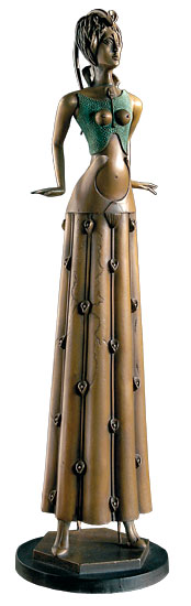 Paul Wunderlich: Skulptur ‚Tänzerin im Blumenkleid‘, Bronze