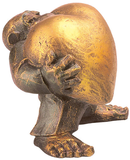 Hannes Glut: Skulptur ‚Heart of Gold‘ (Mann), Kunstguss