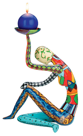 Tom’s Drag: Kerzenleuchter ‚Akrobat II‘ (ohne Kerze), Kunstmarmor, Skulptur
