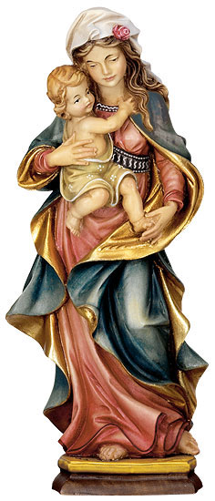 Andreas Mussner: Holzskulptur ‚Rosenmadonna‘