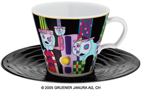 Friedensreich Hundertwasser: Tasse nach (850A) ‚Die zweite Haut‘
