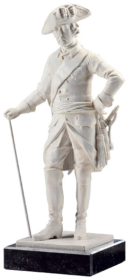 Johann Gottfried Schadow: Skulptur ‚Der Alte Fritz‘ (Reduktion), Version in Kunstmarmor
