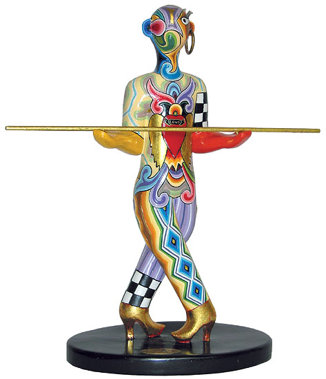 Tom’s Drag: Sternzeichen-Skulptur ‚Waage/Libra‘ (24.9.-23.10.), Kunstmarmor handbemalt