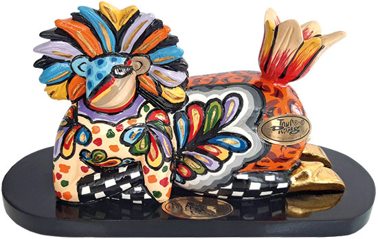 Tom’s Drag: Sternzeichen-Skulptur ‚Löwe/Leo‘ (23.7.-23.8.), Kunstmarmor handbemalt