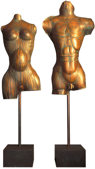 Paul Wunderlich: Skulpturenpaar ‚Adam und Eva‘, Bronze