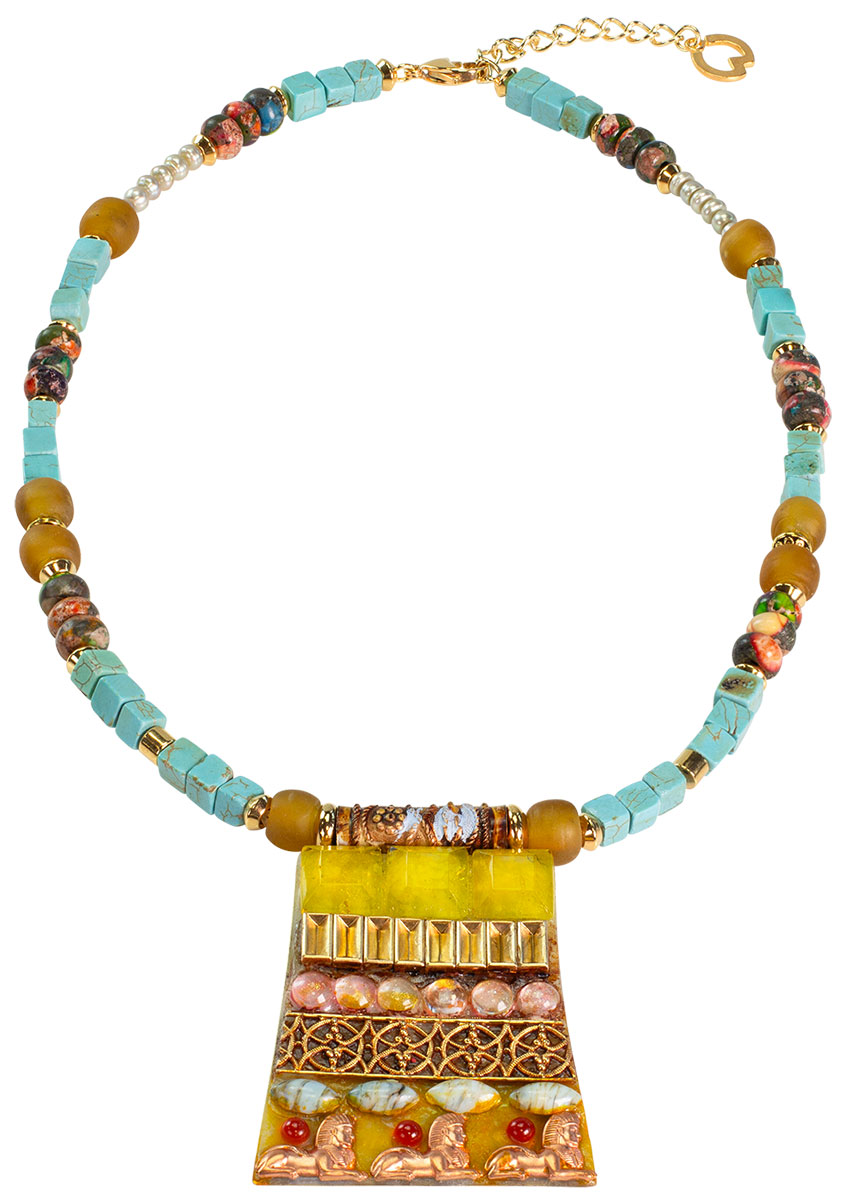 Petra Waszak: Edelstein-Collier ‚Sonnensphinx‘, Schmuck