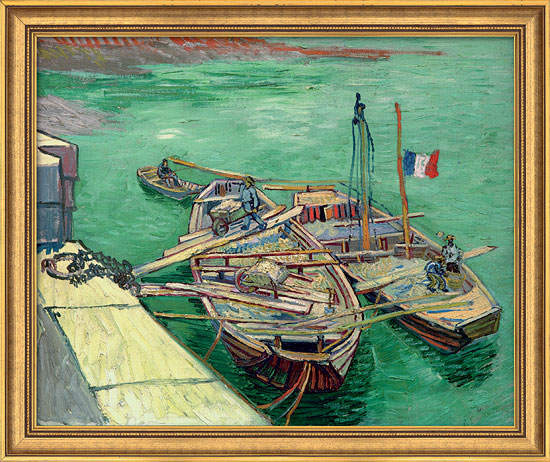Vincent van Gogh: Bild 'Rhonebarken' (1888), gerahmt