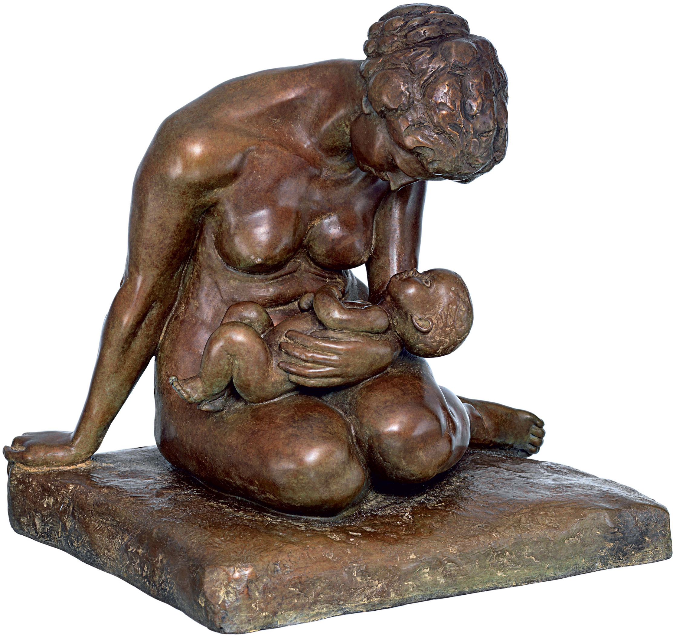 Wilhelm Lehmbruck: Skulptur ‚Mutter mit Kind‘ (1907), Version in Bronze