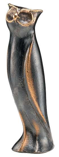 Kerstin Stark: Tierplastik ‚Eule‘, Bronze