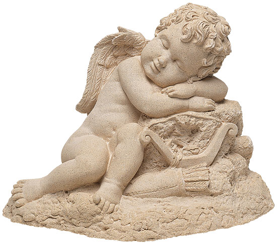 *NEU*: Deko-Figur “Schlafender Amor” aus Steinguss, sandfarben