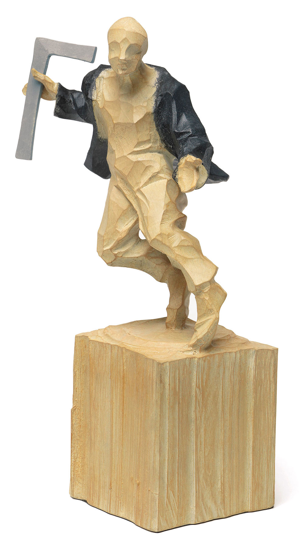 Roman Johann Strobl: Holzskulptur ‚Architekt‘, Kunstguss Holzfinish