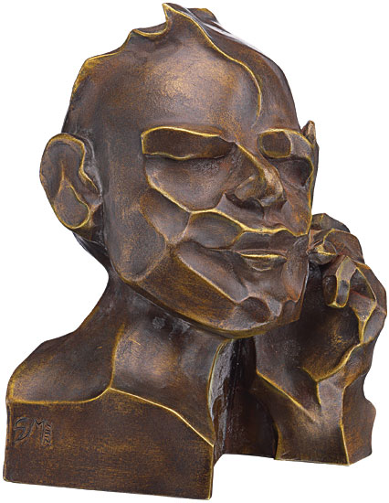 Margot Stöckl: Skulptur ‚Der Denker‘, Version in Kunstbronze
