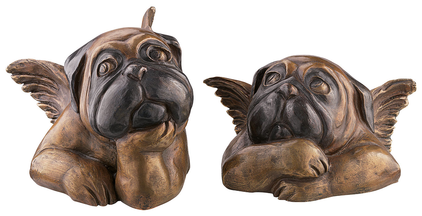 Loriot: Skulpturenset ‚Sixtinische Möpse‘, Version in Bronze