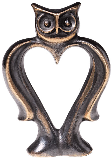 Bernardo Esposto: Skulptur ‚Herzige Eule‘, Bronze