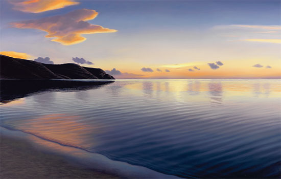 Michael Krähmer: Bild ‚Abendliche Bucht‘ (2013), auf Keilrahmen