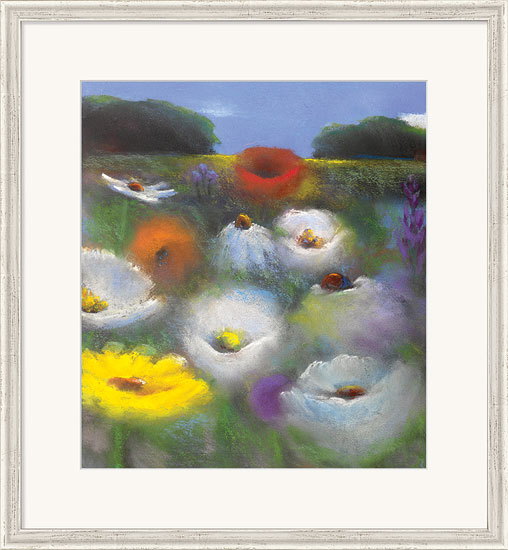 Kani Alavi: Bild ‚Blumenlandschaft‘, gerahmt