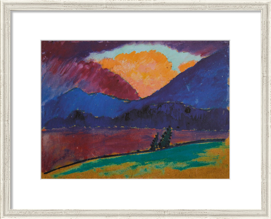 Alexej von Jawlensky: Bild ‚Sommerabend in Murnau‘ (1908-09), gerahmt