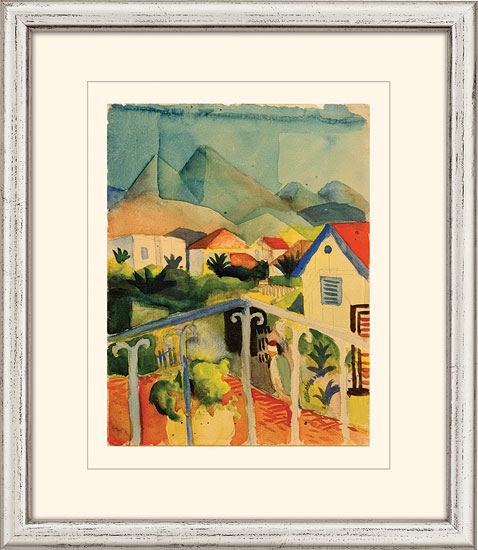 August Macke: Bild ‚St. Germain bei Tunis‘ (1914), gerahmt