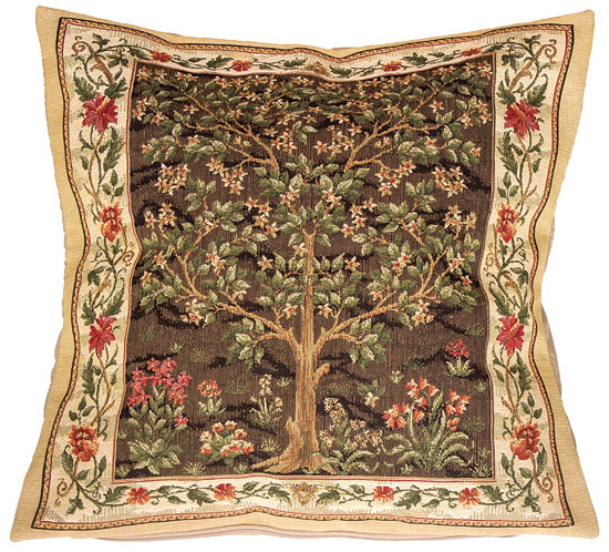 Kissenhülle ‚Tree of Life‘ (Version braun) – nach William Morris