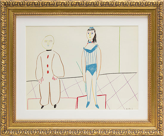 Pablo Picasso: Bild ‚Die Vorführung‘ (1954), gerahmt