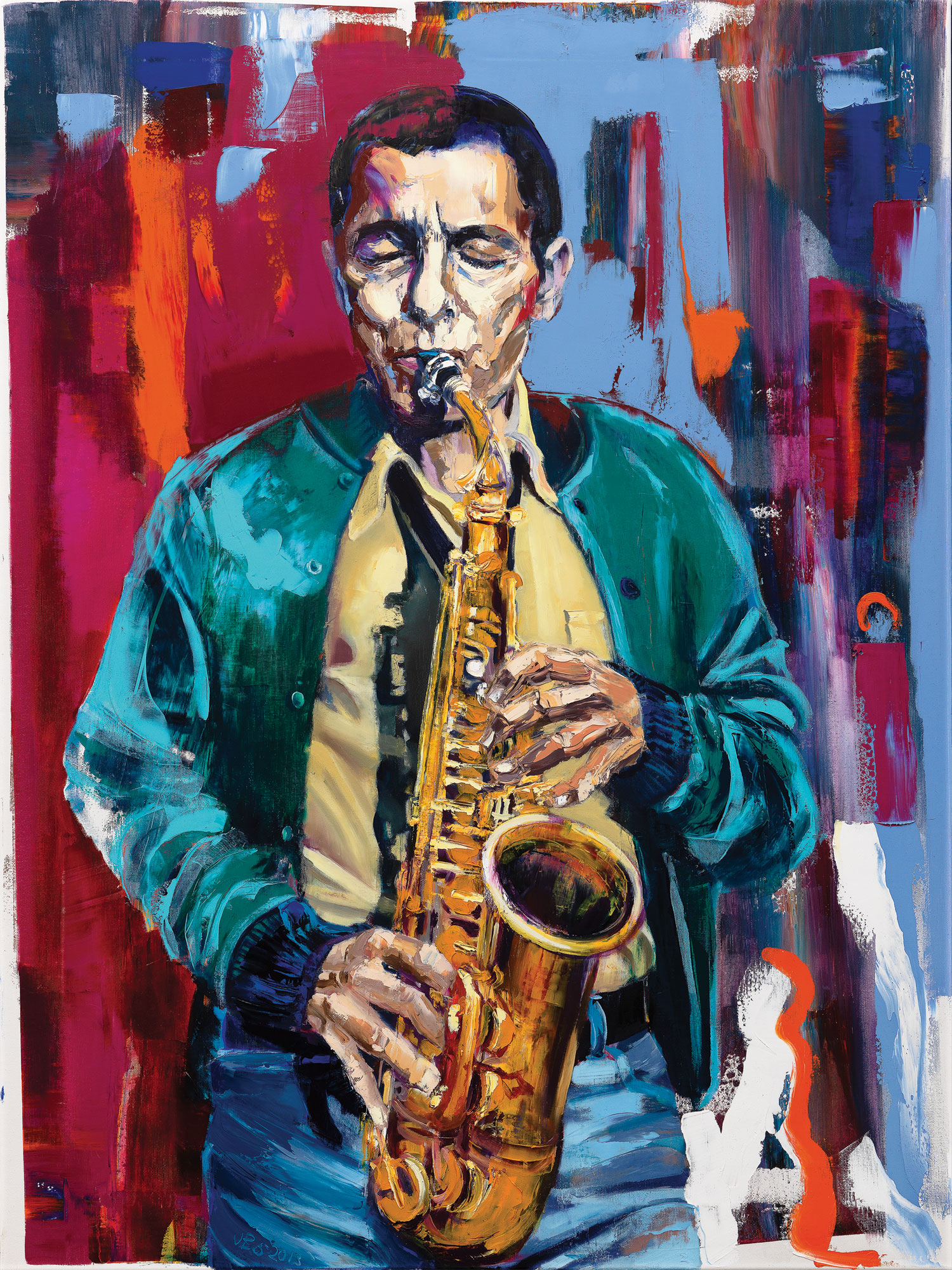 Jürgen Born: Bild ‚Art Pepper‘, auf Keilrahmen