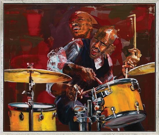Jürgen Born: Bild ‚Drummer in Motion‘, gerahmt