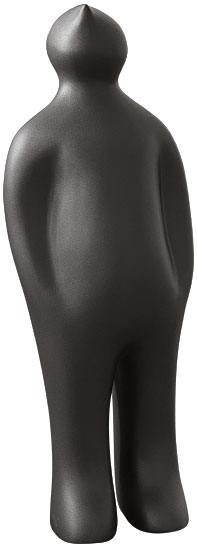 Guido Deleu: Keramikfigur ‚The Visitor‘ (große Version, Höhe 75 cm, graphit), Skulptur