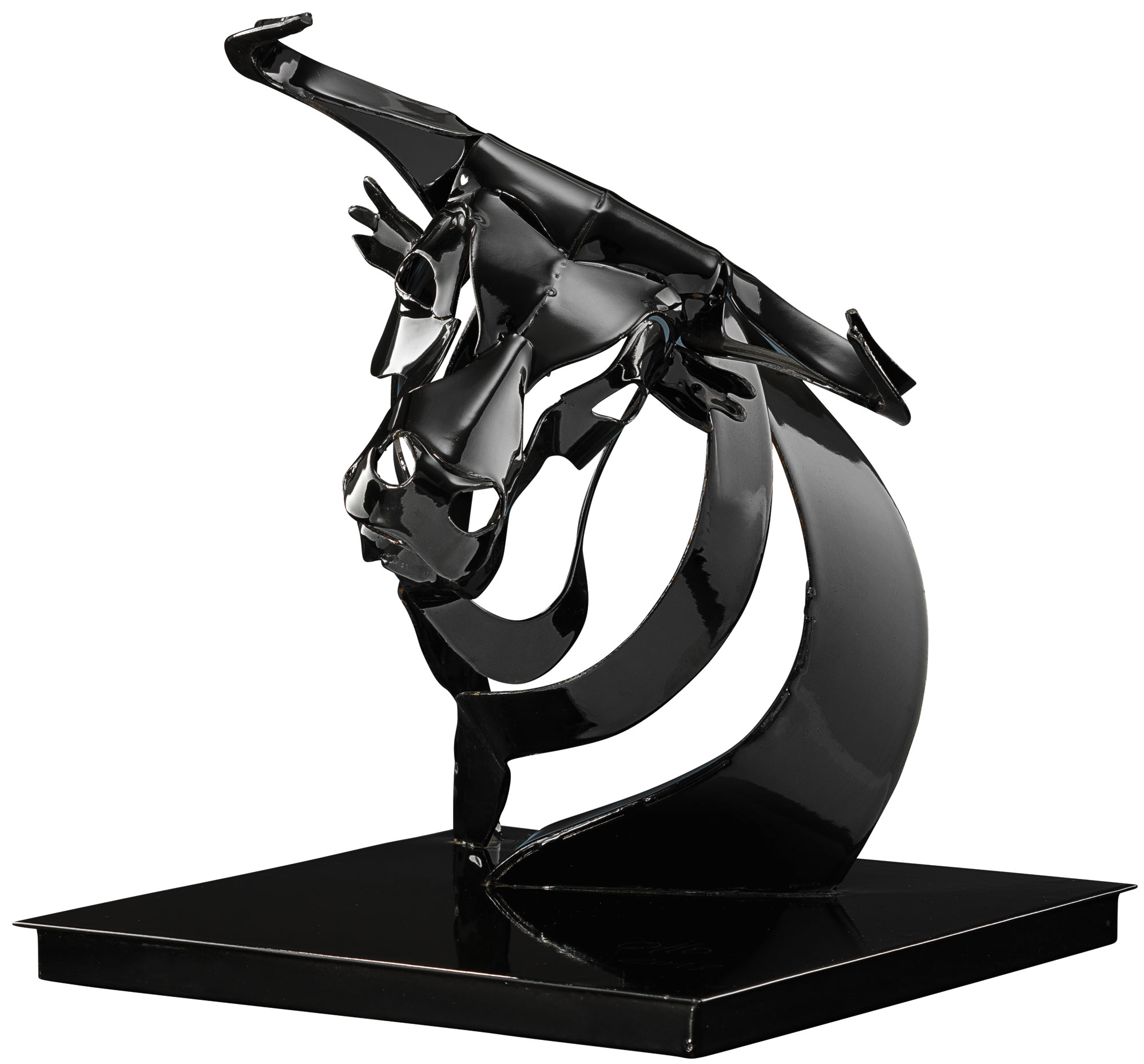 Thomas Otto: Stahlskulptur ‚Bull de la noche II‘ (2013), Version schwarz