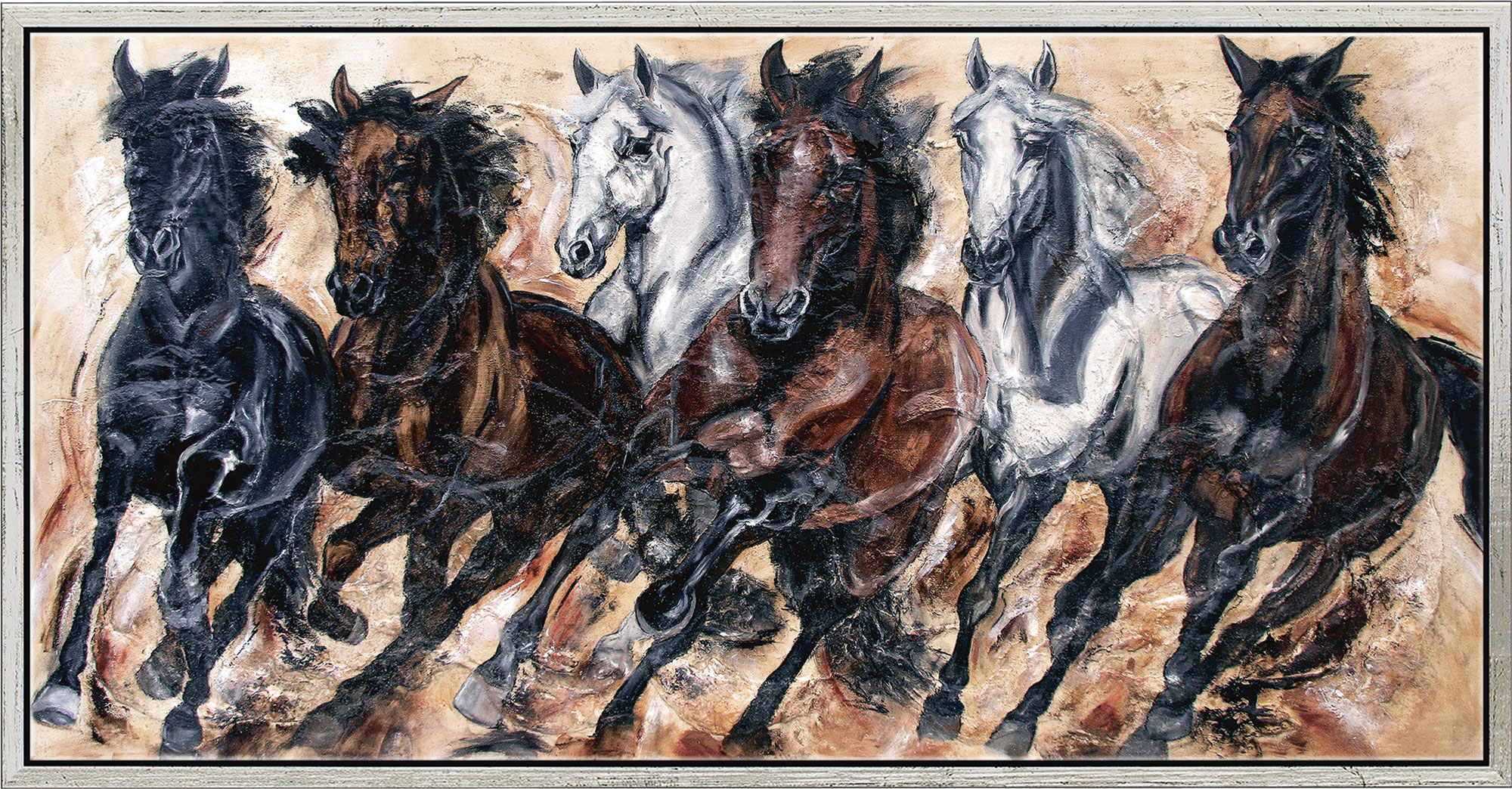 Kerstin Tschech: Bild ‚Hengstparade‘, gerahmt