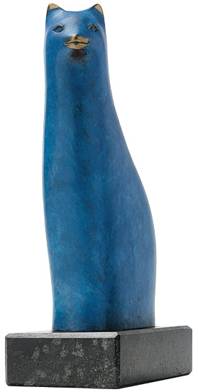 Falko Hamm: Skulptur ‚Blaue Katze‘, Bronze
