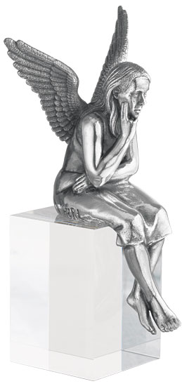 Ottmar Hörl: Skulptur ‚Schutzengel‘, Version versilbert inkl. Sockel