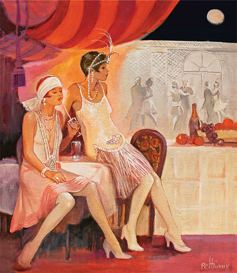 Bernard Peltriaux: Bild ‚Au Claire de la Lune Nr. 81‘, auf Keilrahmen