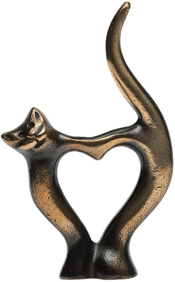 Bernardo Esposto: Skulptur ‚Herzige Katze‘, Bronze
