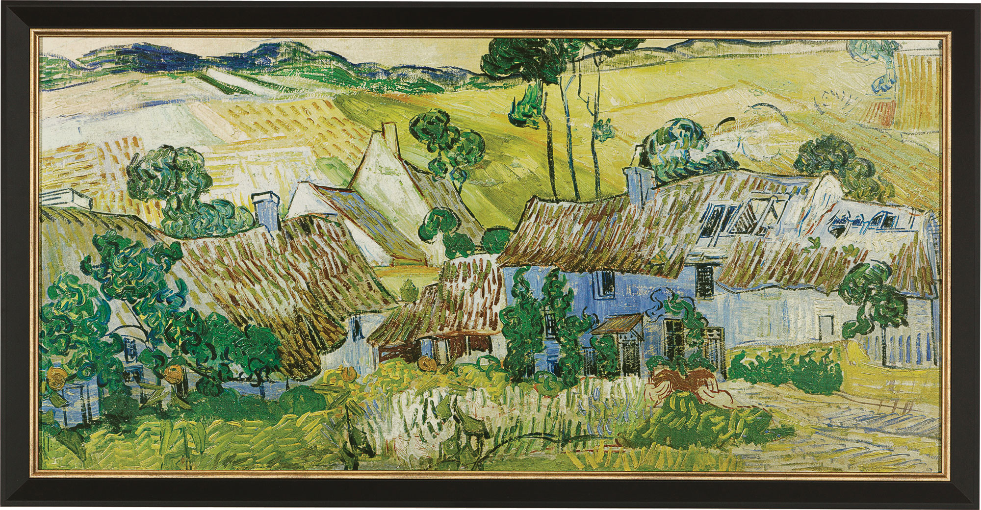 Vincent van Gogh: Bild ‚Bauernhöfe bei Auvers‘ (1890), gerahmt
