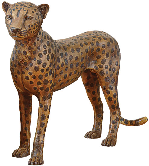Skulptur ‚Gepard, stehend‘, Bronze